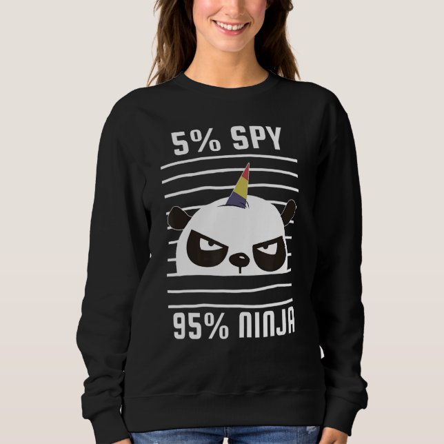 Spy Gaming Ninjas Gamer Boy Girl Kids Spy Panda Ni Sweatshirt (Front)