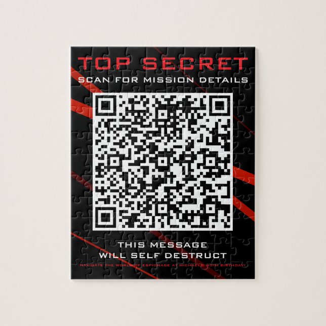 Spy Party Invitation Jigsaw Puzzle (Vertical)