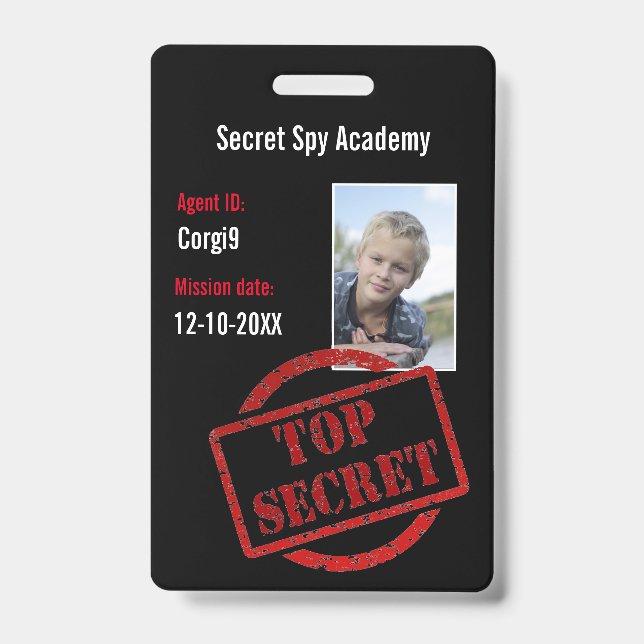 Spy Party Secret Agent Invite Badge ID Badge (Front)