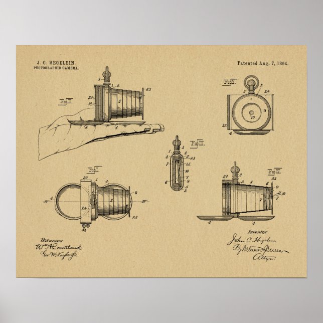 Spy Pocket Camera Patent Art Drawing Print (Front)