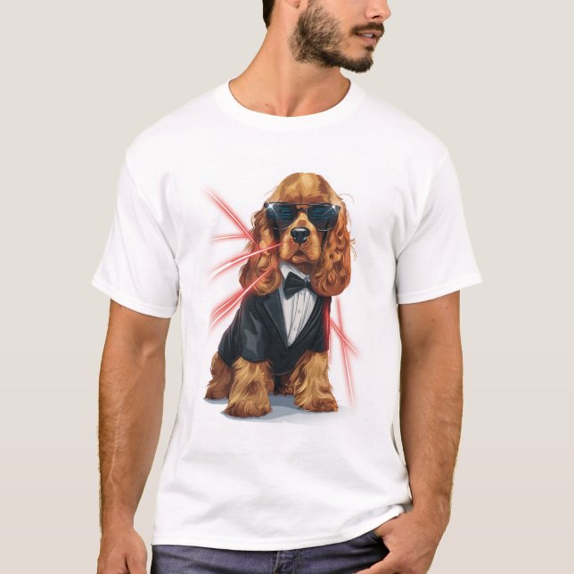 Spy Spaniel � Secret Agent Dog T-Shirt (Front)