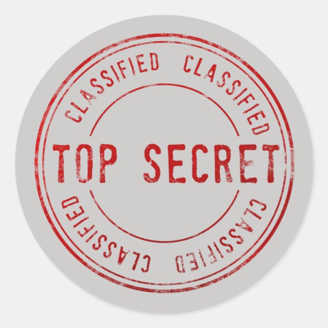Spy Surprise Birthday Party Top Secret Classified Classic Round Sticker (Front)