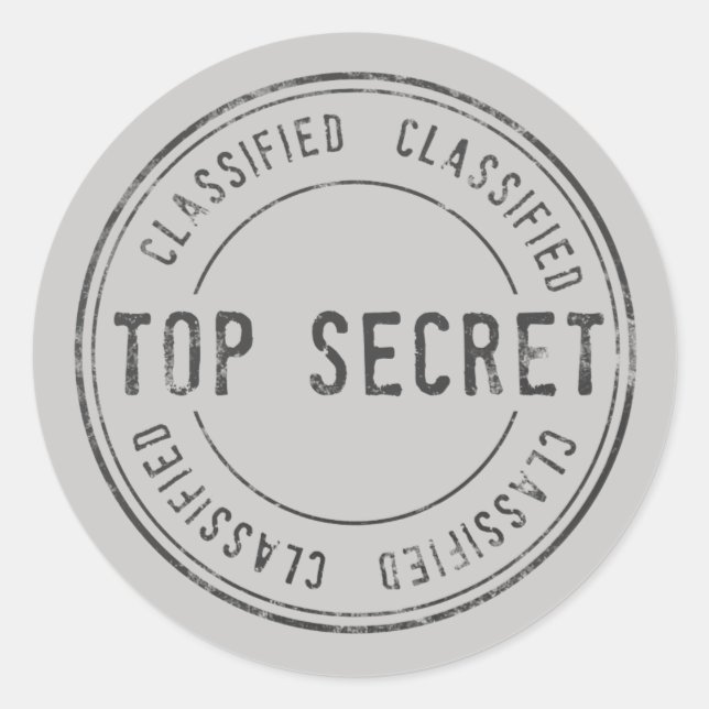 Spy Surprise Birthday Party Top Secret Classified Classic Round Sticker (Front)