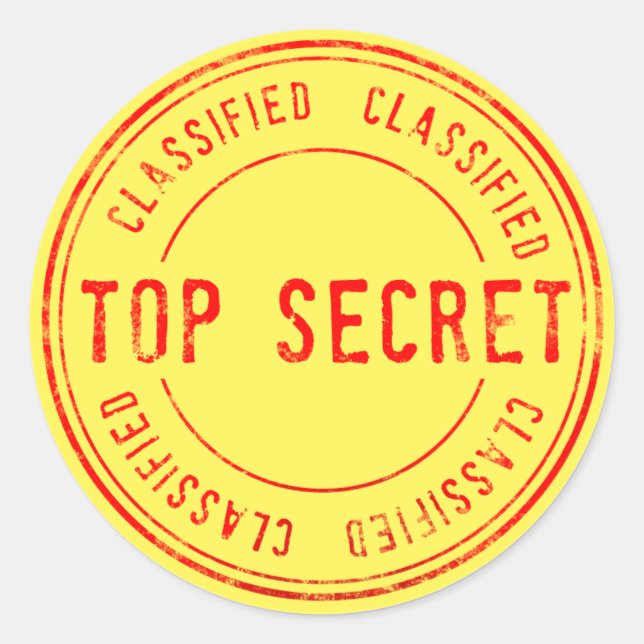 Spy Surprise Birthday Party Top Secret Classified  Classic Round Sticker (Front)