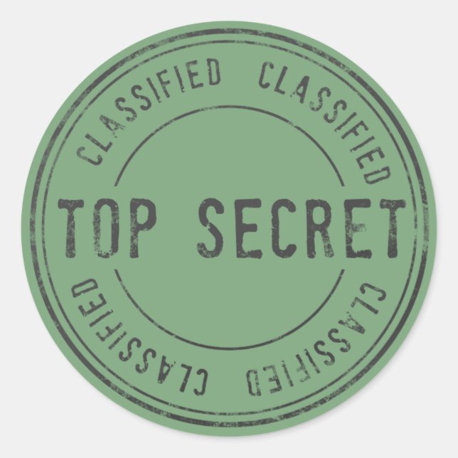 Spy Surprise Birthday Party Top Secret Classified  Classic Round Sticker (Front)