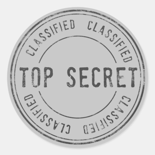 Spy Surprise Birthday Party Top Secret Classified  Classic Round Sticker (Front)