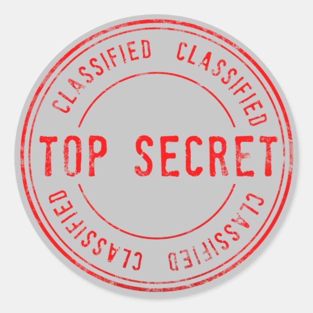 Spy Surprise Birthday Party Top Secret Classified  Classic Round Sticker (Front)
