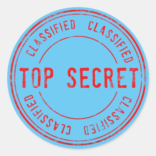 Spy Surprise Birthday Party Top Secret Classified  Classic Round Sticker (Front)