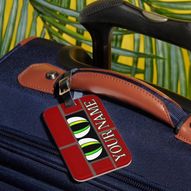Spying Eyes Personalised  Luggage Tag (Front Insitu 1)