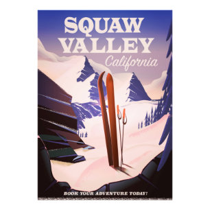Sqaw Valley California travel poster. Photo Print