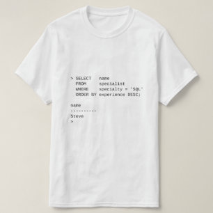 SQL Database Specialist: Steve T-Shirt