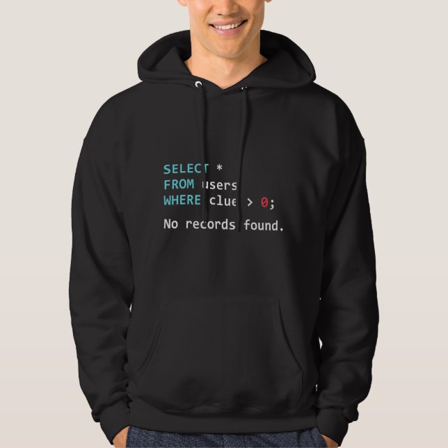 SQL Query Funny SQL Database Admin Programmer Hoodie (Front)