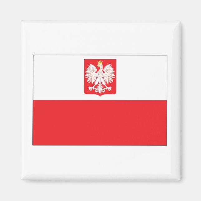 SqPolish Falcon Flag Square Magnet (Front)