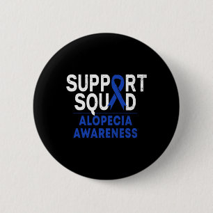 Squad Alopecia Awareness Blue Aa Ribbon Warrior 6 Cm Round Badge
