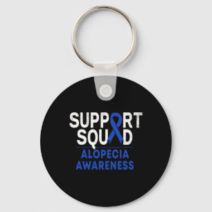 Squad Alopecia Awareness Blue Aa Ribbon Warrior Key Ring