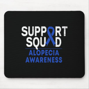 Squad Alopecia Awareness Blue Aa Ribbon Warrior Mouse Pad