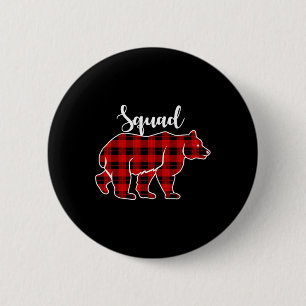 Squad Bear Red Plaid Christmas Costume Matching Fa 6 Cm Round Badge