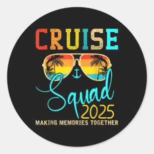 Squad Crew Cruise 2025 Summer Vacation Matching Fa Classic Round Sticker