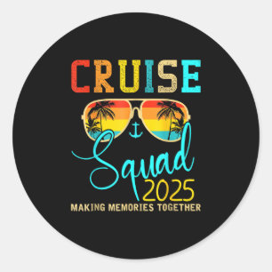 Squad Crew Cruise 2025 Summer Vacation Matching Fa Classic Round Sticker