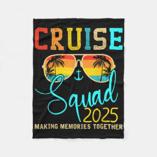 Squad Crew Cruise 2025 Summer Vacation Matching Fa Fleece Blanket