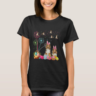 Squad Easter Couple Bunny Shelties Dandelions Hunt T-Shirt