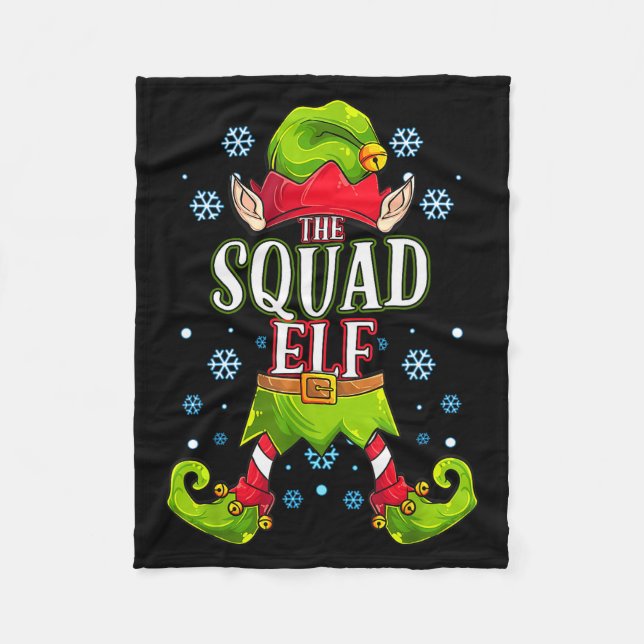 Squad Elf Matching Family Group Christmas Party  Fleece Blanket (Front)