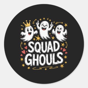 Squad Ghosts Matching Funny Halloween 1 Classic Round Sticker