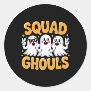 Squad Ghosts Matching Funny Halloween 2  Classic Round Sticker
