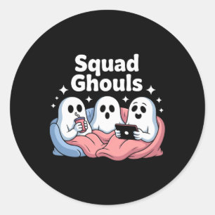 Squad Ghosts Matching Funny Halloween 5  Classic Round Sticker