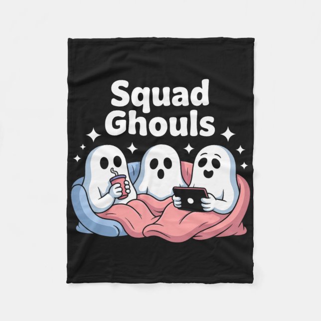 Squad Ghosts Matching Funny Halloween 5  Fleece Blanket (Front)
