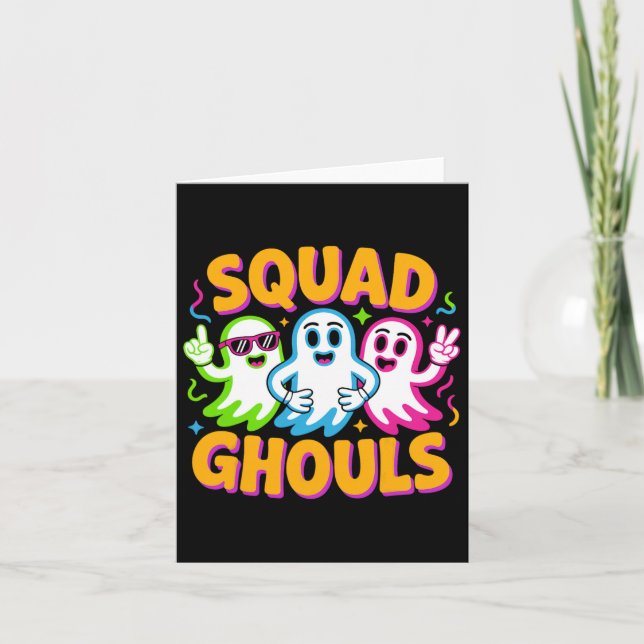 Squad Ghosts Matching Funny Halloween  Card (Front)