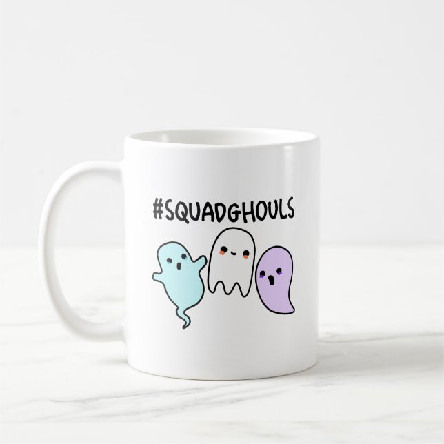 Squad Ghouls Funny Halloween Ghost Pun  Coffee Mug (Left)