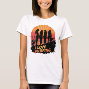 Squad Girls Ilove Surfing Island Cute Sea T-Shirt