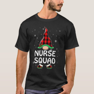 Squad Gnome Buffalo Plaid Matching Family Christma T-Shirt