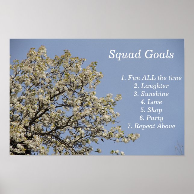 Squad Goals, Fun, Party, Love, Cool Poster (Front)