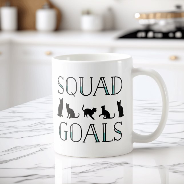Squad Goals Funny Cat Lady Coffee Mug (Creator Uploaded)