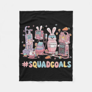 Squad Goals Nurse Easter Day Bunny Nurse Life Nurs Fleece Blanket