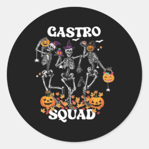 Squad Halloween Skeleton Dancing Endoscopy Nurse G Classic Round Sticker