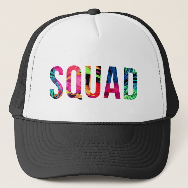 SQUAD Hawaiian Trucker Hat (Front)