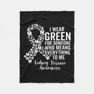 Squad I Wear Green For Kidney Disease Awareness Fleece Blanket