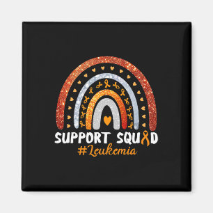 Squad Leukaemia Awareness Orange Ribbon Rainbow Magnet