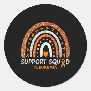 Squad Leukaemia Awareness Rainbow Gift Warrior Classic Round Sticker
