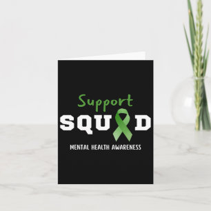 Squad Mental Health Awareness Fun Green Ribbon Card