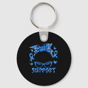 Squad Messy Bun Ataxia Awareness Gifts Key Ring