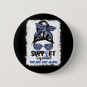 Squad Messy Bun Blue Warrior Alopecia Awareness 6 Cm Round Badge