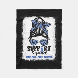 Squad Messy Bun Blue Warrior Alopecia Awareness Fleece Blanket