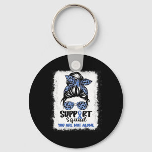 Squad Messy Bun Blue Warrior Alopecia Awareness Key Ring