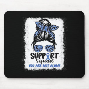 Squad Messy Bun Blue Warrior Alopecia Awareness Mouse Pad
