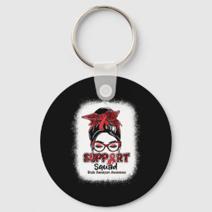 Squad Messy Bun Burgundy Ribbon Brain Aneurysm 1 Key Ring