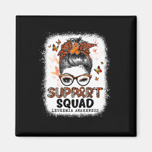 Squad Messy Bun Butterfly Orange Ribbon Leukaemia Magnet